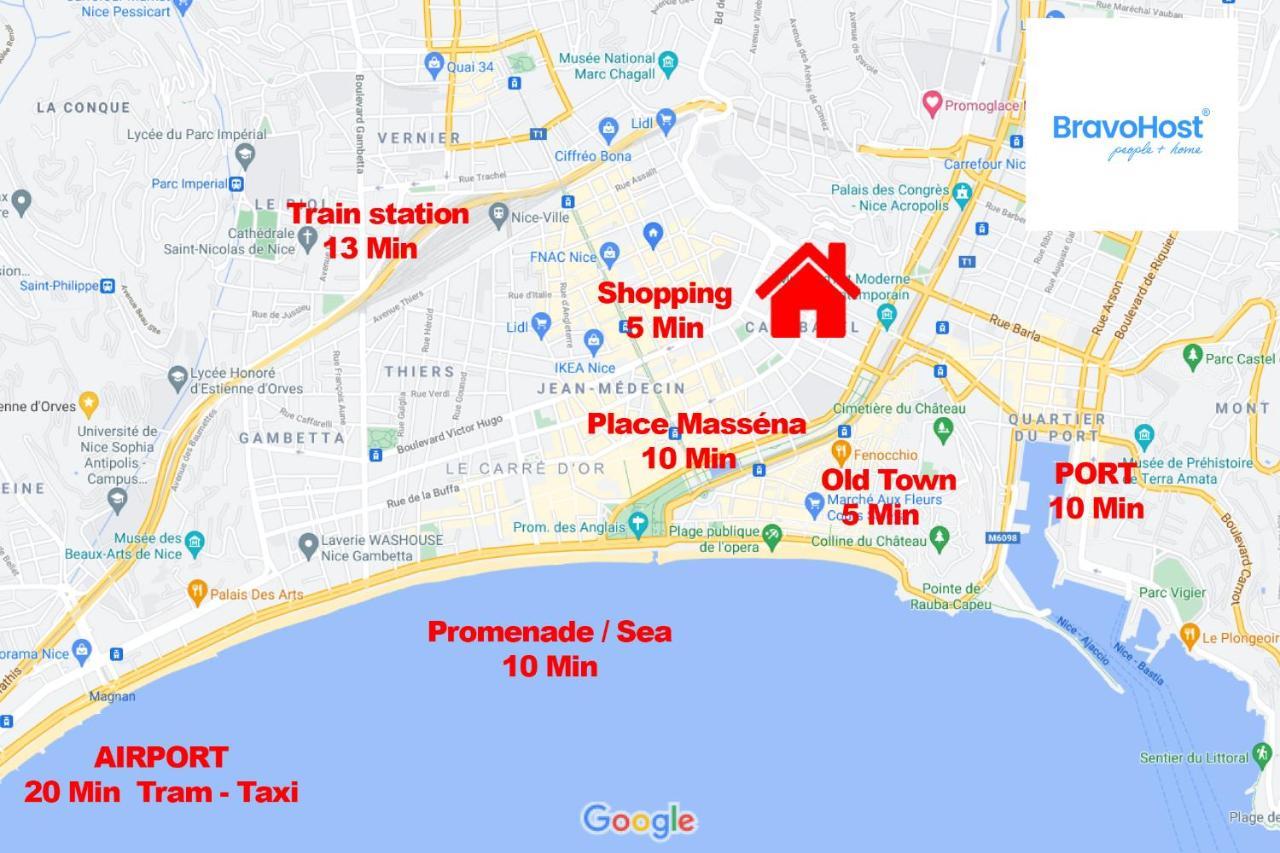 Gioffredo 4 Pers Centrale Wifi Apartman Nizza Kültér fotó